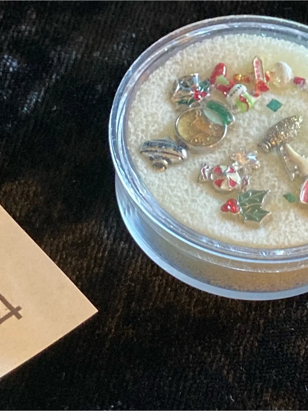 Origami Owl Christmas Floating Charm Set - Red Green Gold Silver